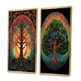 thumbnail image 3 of Designart "Retro Illustration Symbolic Tree of Life II" Landscape Trees Framed Wall Art Set Of 2 - Traditional Multicolor Framed Wall Art Set Of 2, 3 of 6
