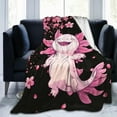thumbnail image 6 of Cute Axolotl Blanket Pink Cherry Blossoms Blanket for Women men Super Soft Warm Fleece Flowers Flannel for All Season Cozy Fuzzy Plush Bedding ​Funny Blankets Gifts for Users Adults 80"x60", 6 of 7