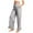 Gray, variant on Womens Gingham Pants Elastic High Waist Ruffle Hem Casual Trousers Color Block Wide Leg Plaid Pants with Pockets S-2XL