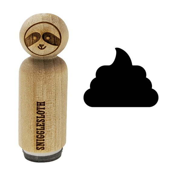 Poop Symbol Emoticon Solid Rubber Stamp for Scrapbooking Crafting Stamping - Mini 1/2 Inch