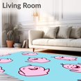 thumbnail image 2 of ODIKA 8'x10' Machine Washable Non-Slip Area Rug, Whimsical Specter Cartoon Bathroom Absorbent High Traffic Rug, Blue, 725631, 2 of 7