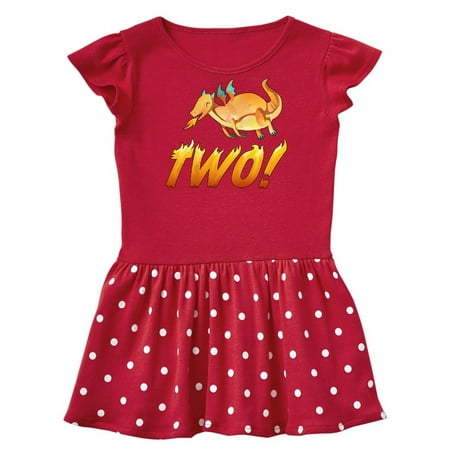 

Inktastic 2 Second Birthday Orange Dragon Breathing Fire Gift Baby Girl Dress