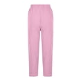 thumbnail image 4 of Linen Pants for Women, Elastic Waist Casual Spring Lounge Pants Soft Straight Leg Cropped Trouser with Pockets, 4 of 6