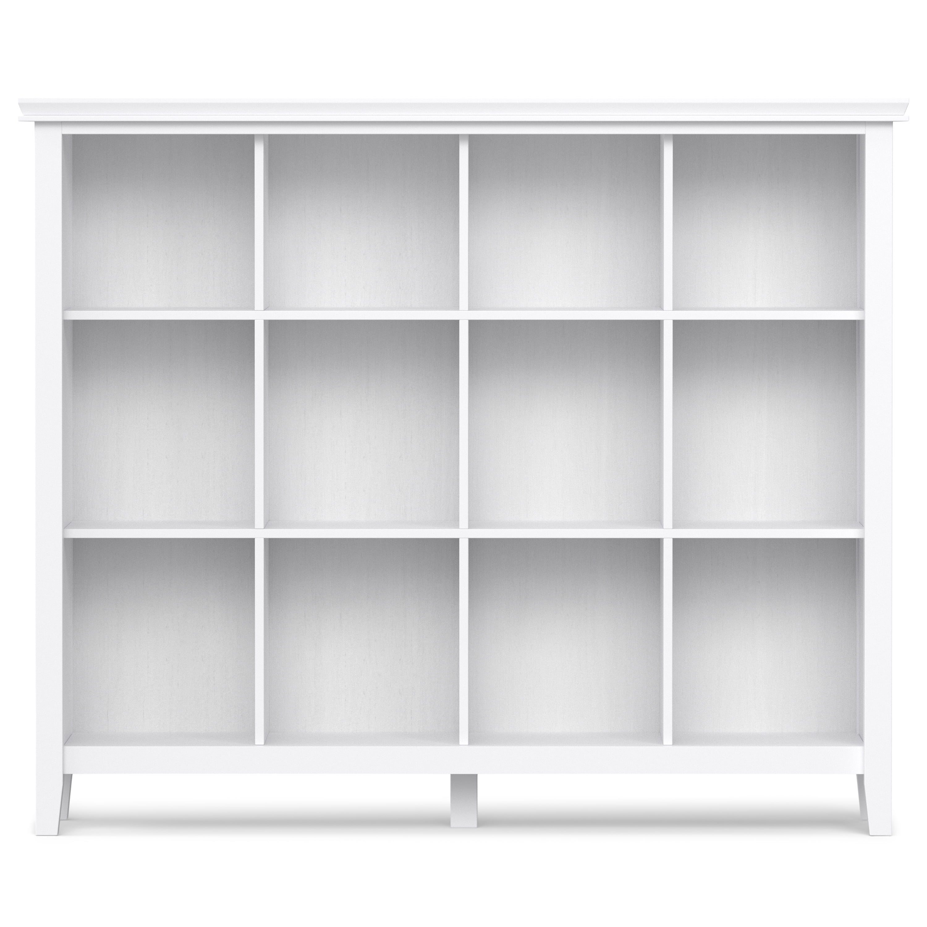Simpli Home Artisan SOLID WOOD 48 inch x 57 inch Transitional 12 Cube Storage in White