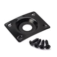 thumbnail image 1 of Square Curved Guitar Jack Plate Indented 1/4 Inch Guitar Pickup Output Input Jack Socket Plate Metal Jack Plate With Screws for Electric Guitar Bass (Black), 1 of 5