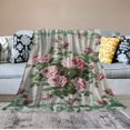 thumbnail image 2 of ONETECH  Rose Woven Throw Blanket Wall Hanging Art Handicrafts Jacquard Multipurpose Soft Travel Mat Outdoor with Fringe Tassels, 2 of 6