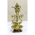thumbnail image 4 of eSplanade - Lotus Shaped Dancing Ganesha Diya | Oil Lamp Deepak Deepam Kuthu Vilakku | Pooja Accessories - Home Decor | Brass - 8" Inches, 4 of 4