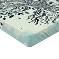thumbnail image 2 of Ambesonne East Fitted Sheet, Chinese Bonsai Roots, Full Size, Indigo Cream Pale Blue, 2 of 3