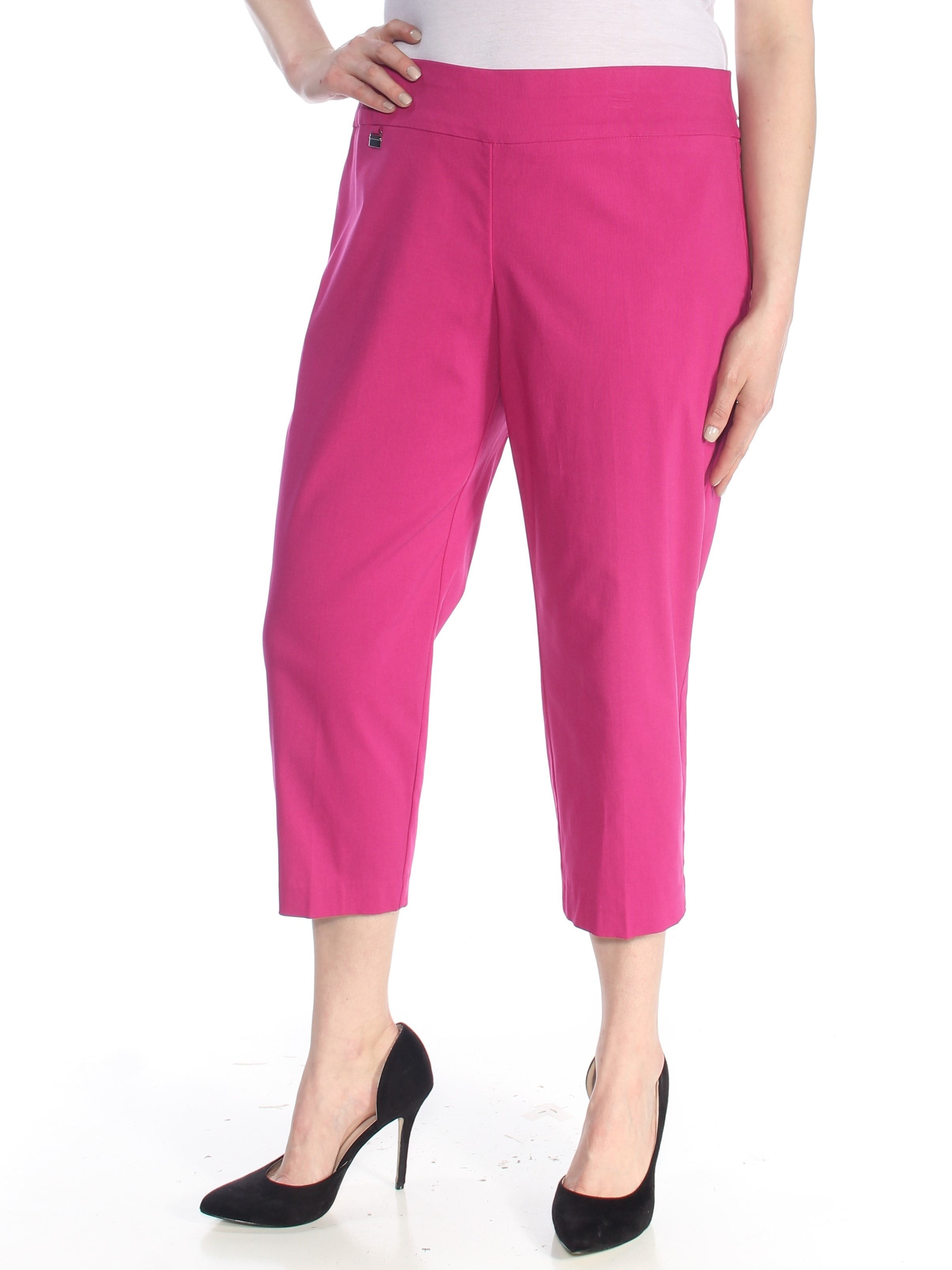 Alfani - ALFANI Womens Purple Tummy Control Pull On Capri Pants Size ...