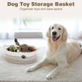 thumbnail image 4 of Dog Toy Basket, Toy Box and Bin for Dog Cat Storage, 13.5" X 11" X 5"(15L) Small Woven Rope Basket for Baby Storage, Closet, Living Room, White & Brown, 4 of 7