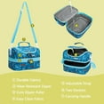 thumbnail image 2 of Khulula Kids Lunch Boxes Bag Insulated Double Decker Lunch Box Tote Pack for Girls Boys Toddler School Picnic Food Cooler Hot Water Ice With Strap Blue Car, 2 of 5