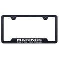 thumbnail image 1 of Automotive Gold Laser Etched Textured Black The Few The Proud Cut-Out Frame, 1 of 2