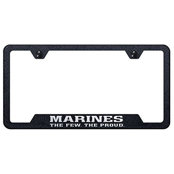 Automotive Gold Laser Etched Textured Black The Few The Proud Cut-Out Frame