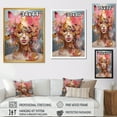 thumbnail image 4 of Designart "Fashion Brand Woman Portrait in Gold and Pink" Fashion Canvas Wall Art - Glam Pink Woman Glam Entryway Wall Art, 4 of 6