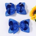 thumbnail image 4 of 2PCS 6" Big Hand-made Grosgrain Ribbon Solid Color Hair Bows Alligator Clips Hair Accessories for Little Teen Toddler Girls Kids, 4 of 6