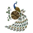 thumbnail image 3 of Ebros 29" High Large Peacock Iris Colorful Gold Plated Metal Wall Clock Analog, 3 of 8