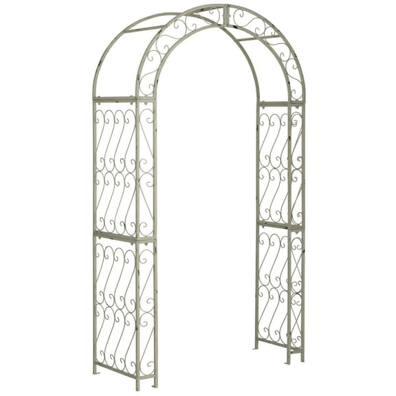 Safavieh  Outdoor Living Pagan Victorian Scroll Iron Arch Antique White