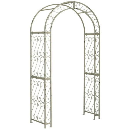 Safavieh Outdoor Living Pagan Victorian Scroll Iron Arch Antique White