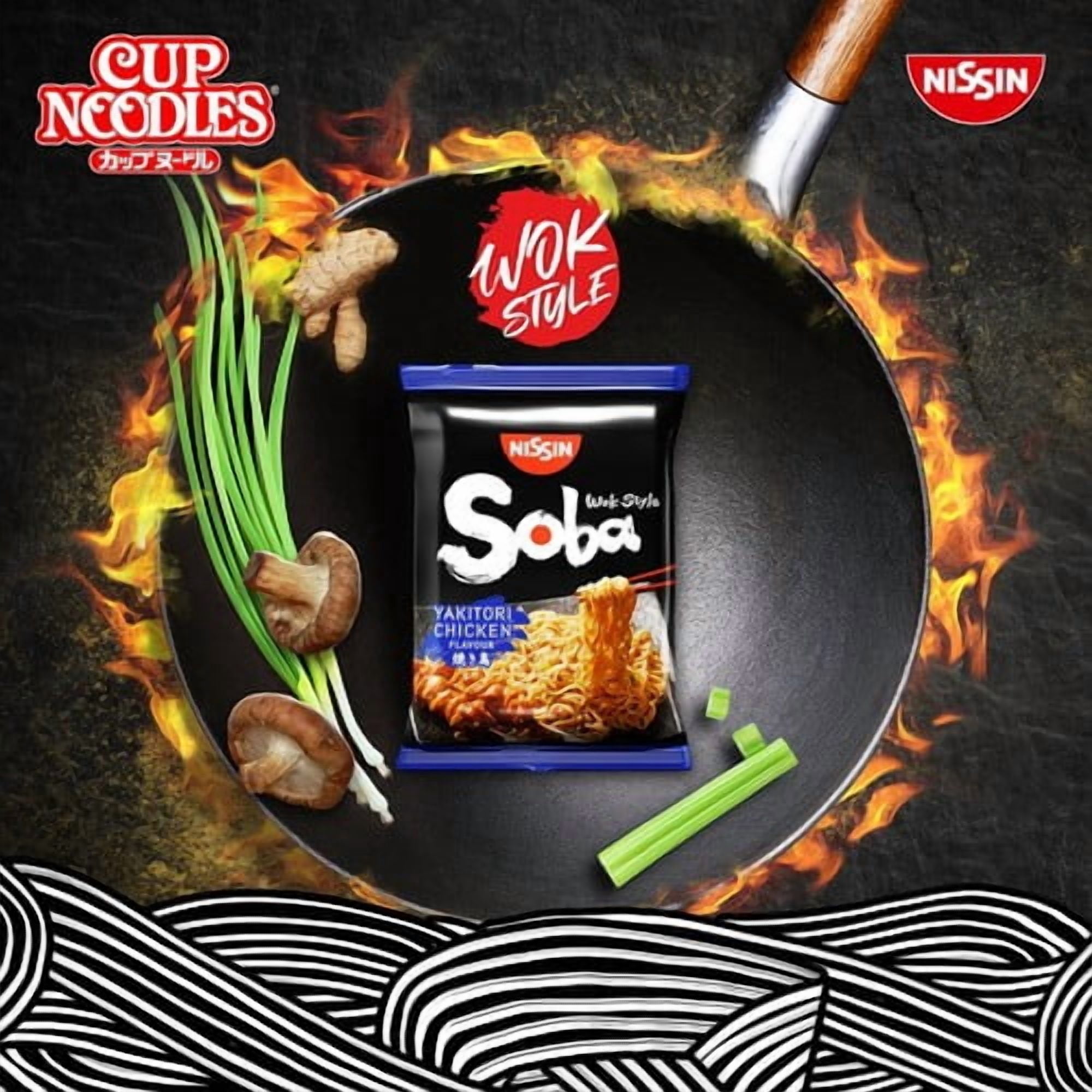 Nissin Soba Chili Instant Wok Style Noodles 111g, British Import (Pack of 3)