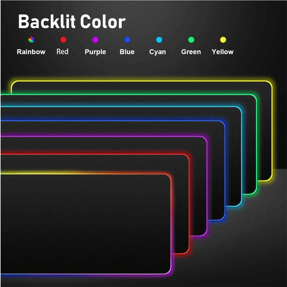 RGB Gaming Mouse Pad, Large Extended Thick Led Mouse Pad Mat with 8 Lighting Modes, Anti-Slip Waterproof Oversized Computer Keyboard Desktop 12*31.15"