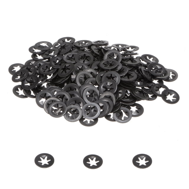 Unique Bargains 200 Pack Internal Tooth Star Lock Washers M3 Quick Speed Locking Washers, 65Mn Steel Starlock Push Nuts