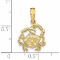 thumbnail image 2 of 10K Yellow Gold 2-D Textured Crab Charm Made In United States -Jewelry By Sweet Pea, 2 of 5