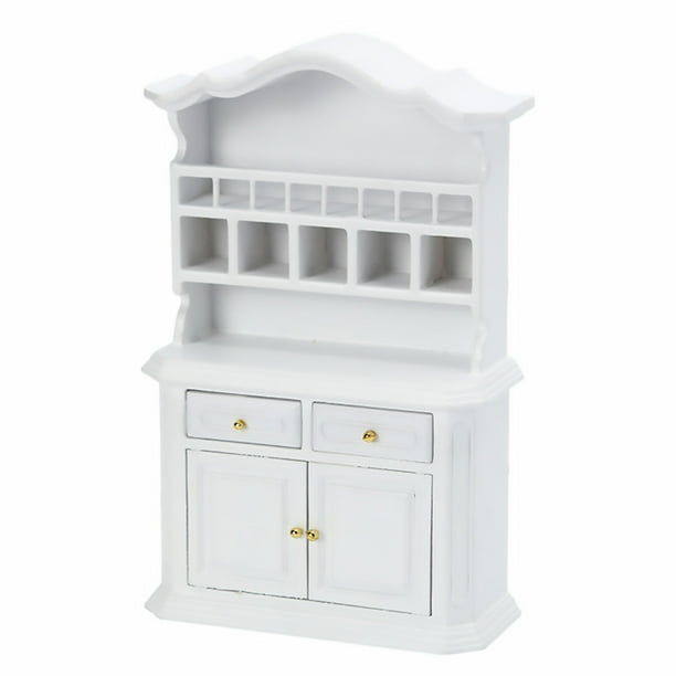 1 pieza de adorno para mueble de armario en miniatura, escala 1:12, para estantería (blanco)