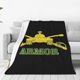 thumbnail image 1 of Insignia de la rama de armadura del ejército de EE. UU., manta de vellón de Vietnam, manta súper suave y acogedora, manta de franela ligera y cómoda, mantas de felpa cálidas para sofá, sofá, cama, 1 of 5