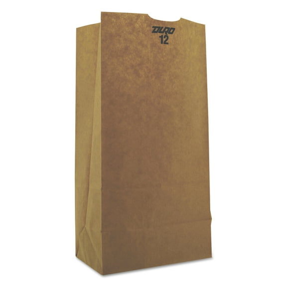 General #12 Paper Grocery Bag, 50lb Kraft, Heavy-Duty 7 1/16 x 4 1/2 x 13 3/4, 500 bags