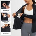 thumbnail image 4 of BALEAF Women's Athletic Jacket Sun Protection Running Lightweight Full Zip Long Sleeve Shirts UPF 50+ Pockets Black 2XL, 4 of 7