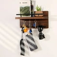 thumbnail image 3 of Wooden Key and Mail Holder for Wall Decorative with 5 Key Hooks Wall Mounted Mail Organizer with Shelf Key Hanger for Home Decor, 3 of 9