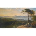 thumbnail image 3 of John Glover 18x12 Black Modern Framed Museum Art Print Titled - View of Port Glasgow and Greenock on the Firth of Clyde, the Argyll Hills Beyond, 3 of 5