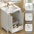 thumbnail image 5 of Christopher Knight Home 24" Modern Bathroom Vanity with Sink, Large Storage and Drawer, Soft Close, White, 5 of 10