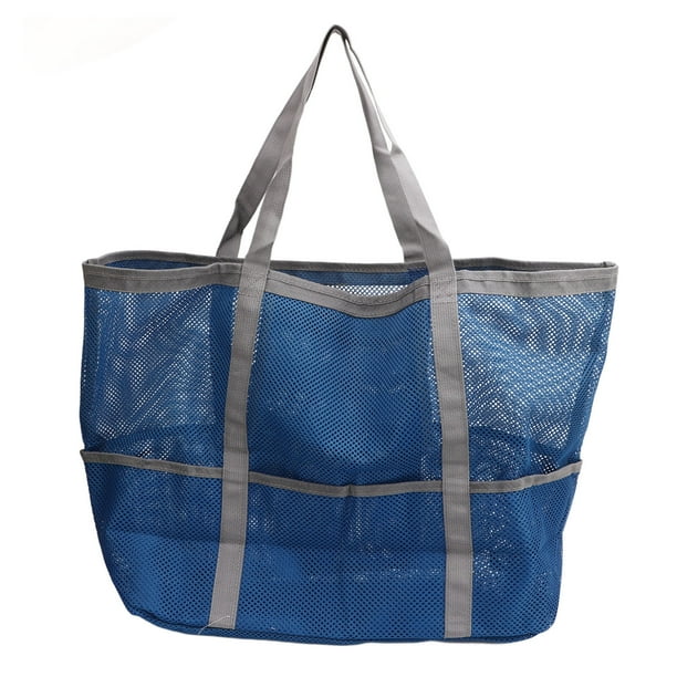 Bolso de playa de hombro Bolso plegable de nailon Bolso de hombro de playa Bolso de mano de playa de malla multifuncional para viajar Camping Azul Gris YUNYI BRAND Deportes