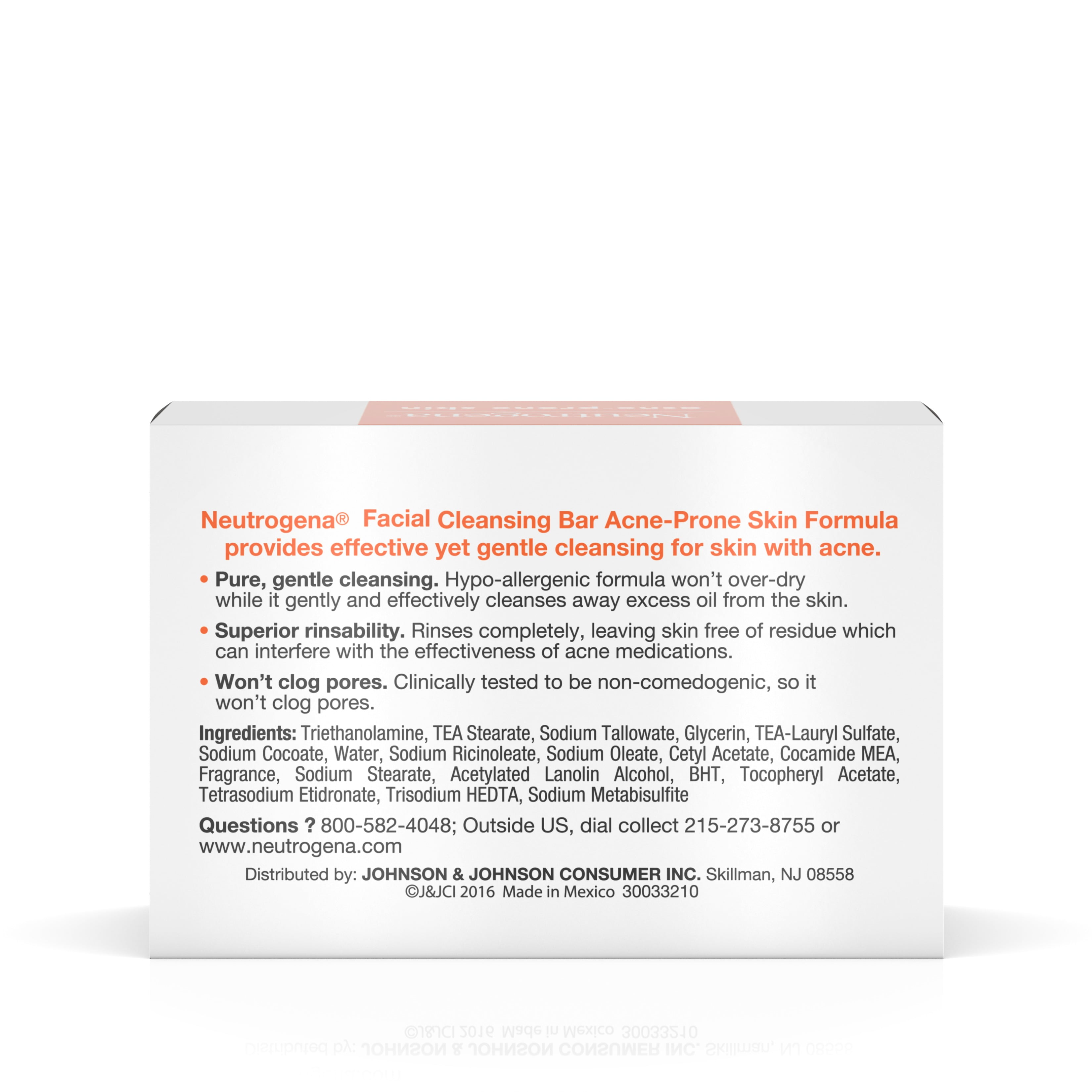 Neutrogena Facial Cleansing Bar For Acne-Prone Skin, 3.5 ...