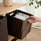 thumbnail image 3 of Caja de almacenamiento negra mediana, canasta de almacenamiento plegable de imitación ratán trenzado, almacenamiento de ropa para el hogar, 3 of 7