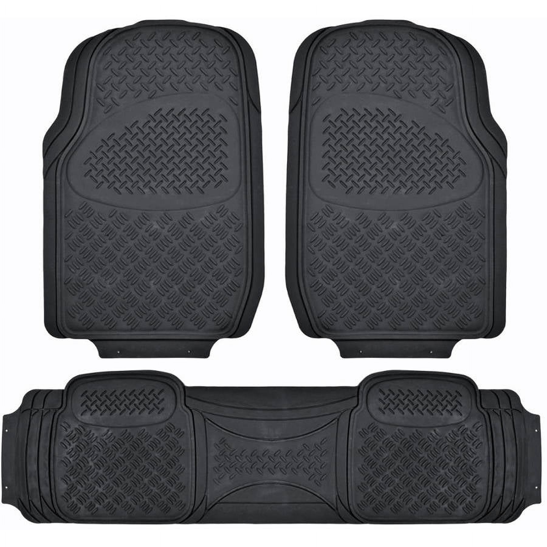 BDK Super Duty Rubber Floor Mats for Car SUV and Van 3 Rows with Cargo Mat, All Weather, Heavy Duty, 3 Colors - image 2 of 12