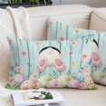 thumbnail image 2 of Easter Pillow Covers 12"x20", Spring Rabbit Feet Eggs Flower Green Wooden Grain Soft Brushed Microfiber Breathable Throw Pillow Covers, Decorative Pillowcase with Zipper for Couch Sofa Bedroom, 2 of 9