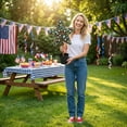 thumbnail image 3 of 3ft Artificial Five-Pointed Star Shaped Topiary Trees, Artificial Green Boxwood Decorations, Independence Day, Patriotic Potted Plant Decoration, Table or Porch, Festive 4th of July Decor A, 3 of 5