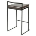 thumbnail image 4 of Fuji Contemporary Stackable Counter Stool In Black With Brown Faux Leather Cushion - Set Of 2, 4 of 7