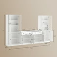 thumbnail image 3 of RichYa 4Pcs Kitchen Pantry Storage Cabinet,Modular Furniture Cabinets with Display Glass Doors,Hutch Buffet Cabinet with Drawers for Dining Room,White, 3 of 13