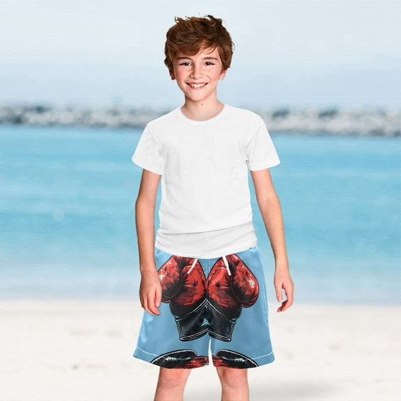 Boxing Gloves Boys Swim Trunks Boardshorts Swimsuit Quick Dry Board Shorts Bathing Suit 2-12T