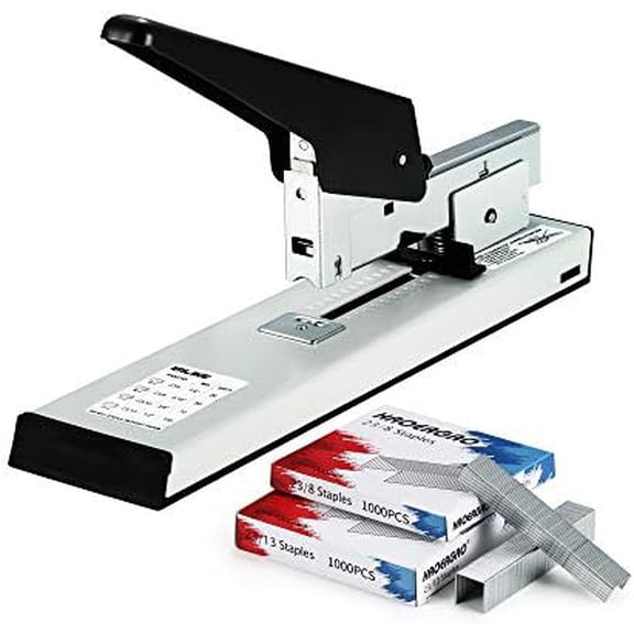 Quivanta Heavy Duty Stapler with 2000 Staples: 100 Sheets High Capacity Manual Office Stapler, Metal,Jam Free,for Paper Binding, Include 23/8 & 23/13 Staples Each 1000PCS