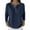 Navy, variant on Women's Henley Neck Sweatshirt, Casual Button Front Pullover, Solid Color Long Sleeve Top, Comfortable Loose Fit Blouse, Relaxed Everyday Wear Sweatshirt Beige L