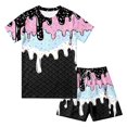 thumbnail image 4 of HAYIMI Ice Cream Print Boys Outfit Sets O-Neck Short Sleeve T-Shirts With Shorts Two Piece Summer Outfit Sets For Kids Cozy Clothes Sets, 4 of 4