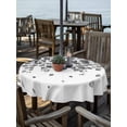 thumbnail image 2 of Outdoor Table Cloth with Umbrella Hole and Zipper, Gray Botanical Waterproof Round Tablecloth 60 Inch, Watercolor Spring Summer Eucalyptus Leaves Washable Table Cover for Outside Party Patio Picnic, 2 of 8