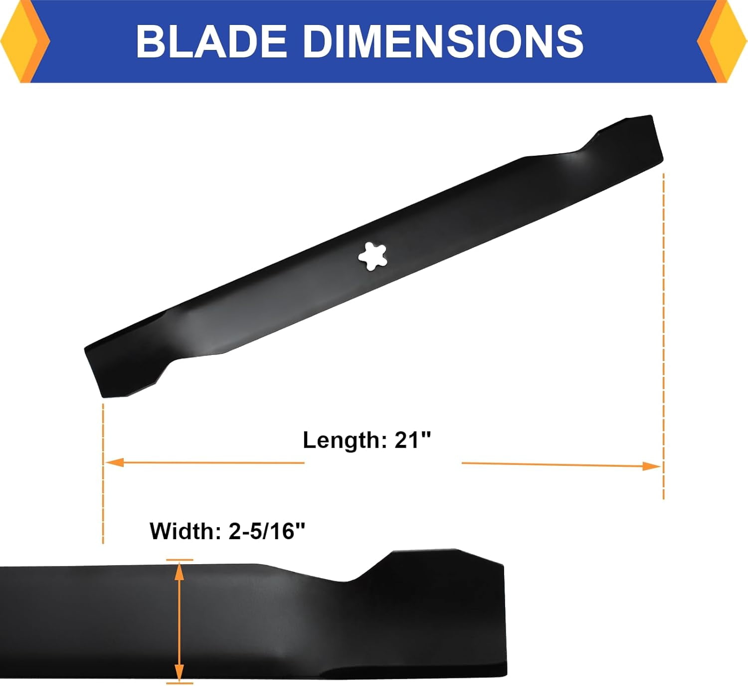 (2 Pack) Replacement High Lift Lawn Mower Blades for Craftsman Husqvarna Poulan 127843 138498 138971 532127843 532138498 532138971, Fits Craftsman LT1000 DYT4000, Husqvarna YTH18542 42” Deck Mower