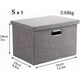 thumbnail image 2 of Storage Boxes with Lids, Storage Baskets for Shelves Toy Box Collapsible Fabric Bins Home & Office Decorative Storage Box Grey Small, 2 of 4