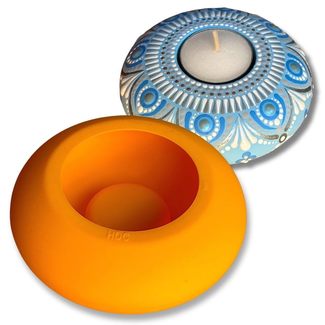 Molde de silicona redondo Happy Dotting para vela tealight, 11 cm