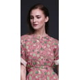 thumbnail image 4 of Bimba Robe Longue Imprimée en Rayonne à Feuilles de Chou, Taille Smockée, Fente Latérale, Robe pour Femme - Grande, 4 of 6